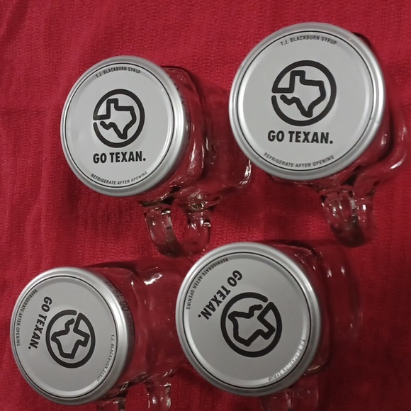 4- 18 oz glass jars with handles - Picture 2 of 6